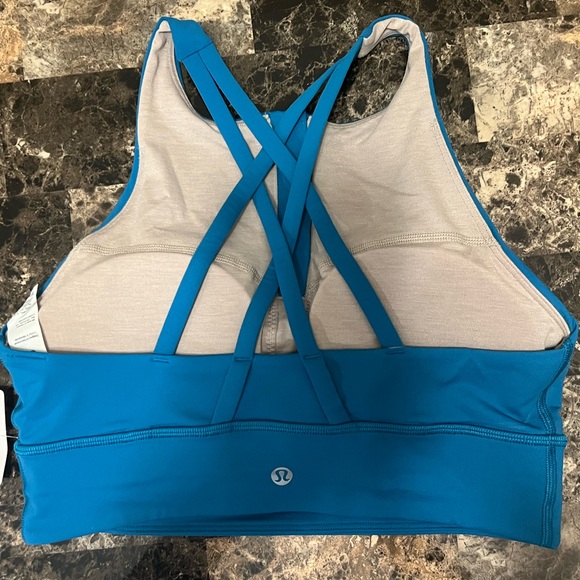 LULULEMON ENERGY HIGH-NECK LONG LINE BRA ZIP BLUE COLOR NWT - Picture 2 of 8